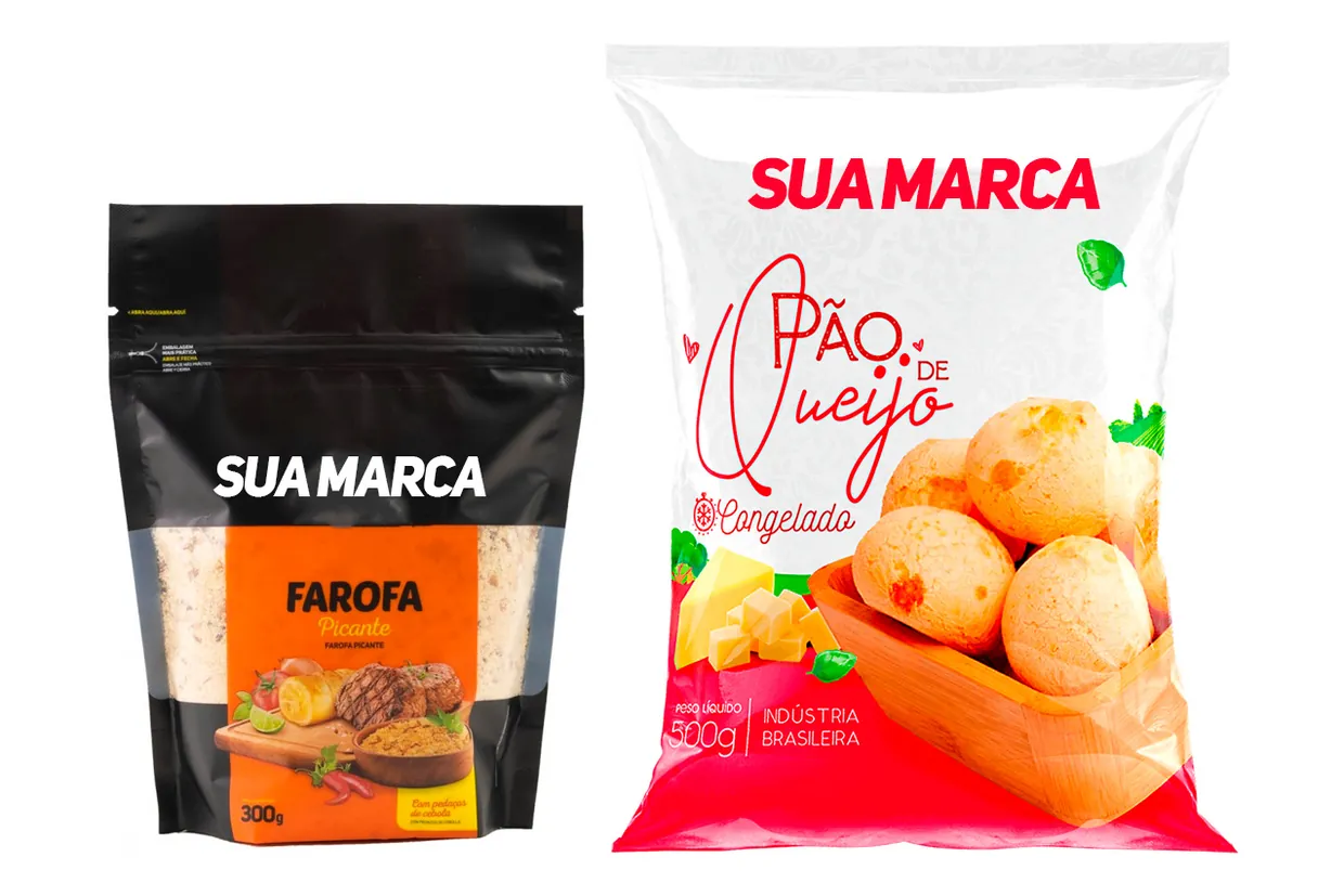 Embalagens para farofa e congelados