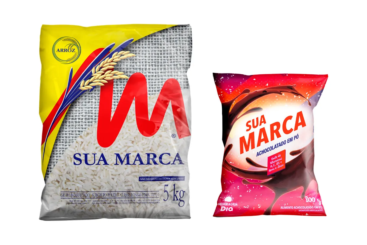 Embalagens para arroz e achocolatado
